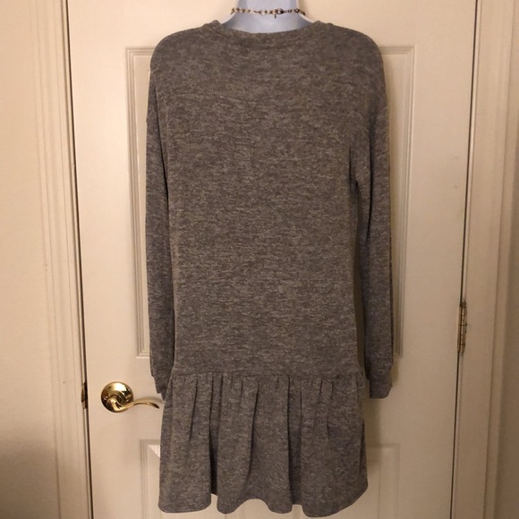 Gray Drop Waist Peplum Flounce Dress - Picture 14 of 14